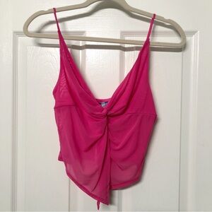 UO Mesh twist front pink cami